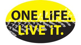 One Life. Live it. - Aufkleber in ovaler Form.